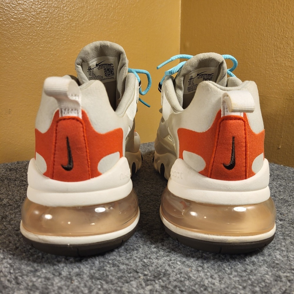 Nike Air Max 270 React "Mid-Century Art" Shoes Beige/White/Orange Men's Size 10 - Picture 3 of 7